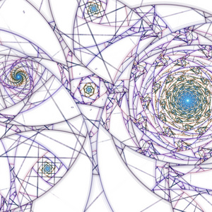 光分形螺旋状排列，为平面创意设计数码艺术作品