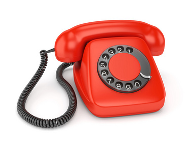 红色的老式电话