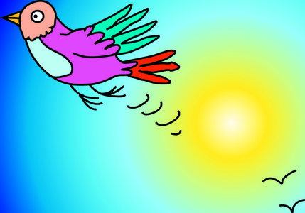 蓝天小鸟小鸟飞上蓝天照片