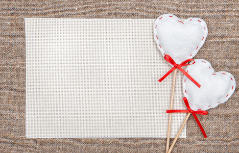情人节卡与纺织的心图片