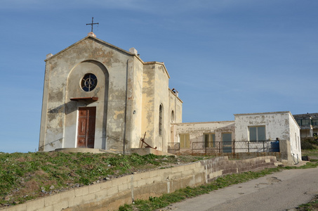 在 argentiera，撒丁岛，意大利教会