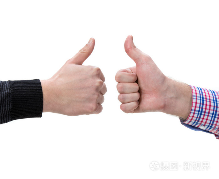 两个男的手,展现大拇指照片-正版商用图片1ecqse-摄图新视界