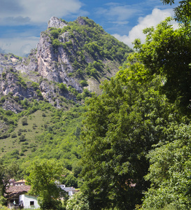 景观的西班牙阿斯图里亚斯地区山高