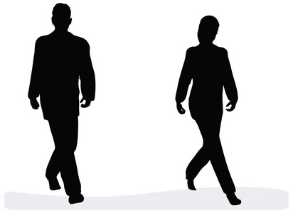男人和女人走路图片
