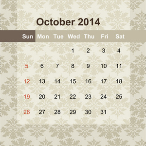 日历来安排每月 2014