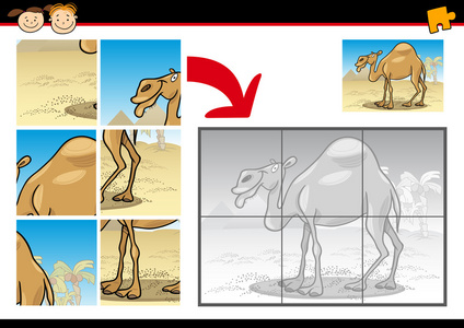 卡通骆驼拼图益智游戏