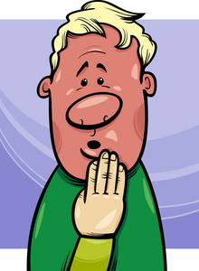 害羞的人概念卡通插图照片