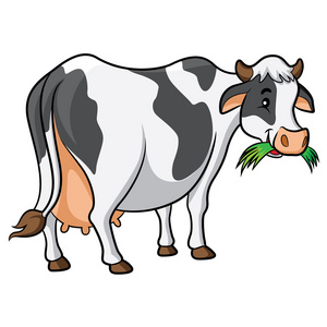 小牛吃草卡通头像图片