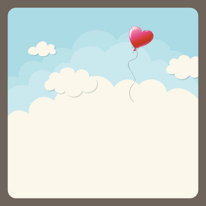 心形气球在天空中