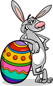 兔子和彩蛋卡通插图
