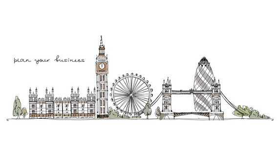 素描首都，伦敦插画的集合