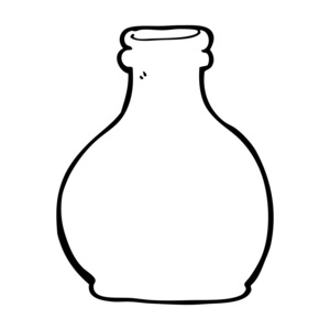 卡通的旧玻璃花瓶