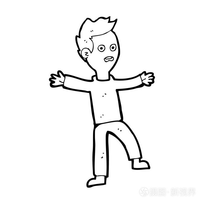 卡通吓了一跳的男孩插画-正版商用图片1edauq-摄图新视界