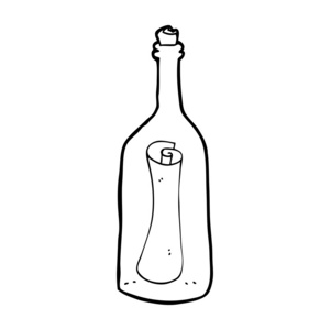 卡通字母在一个瓶子里