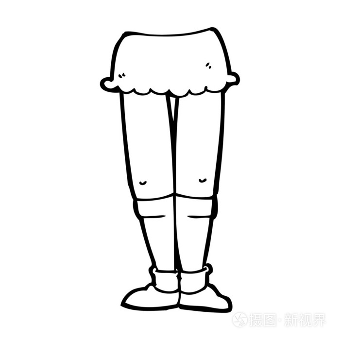 卡通女性双腿