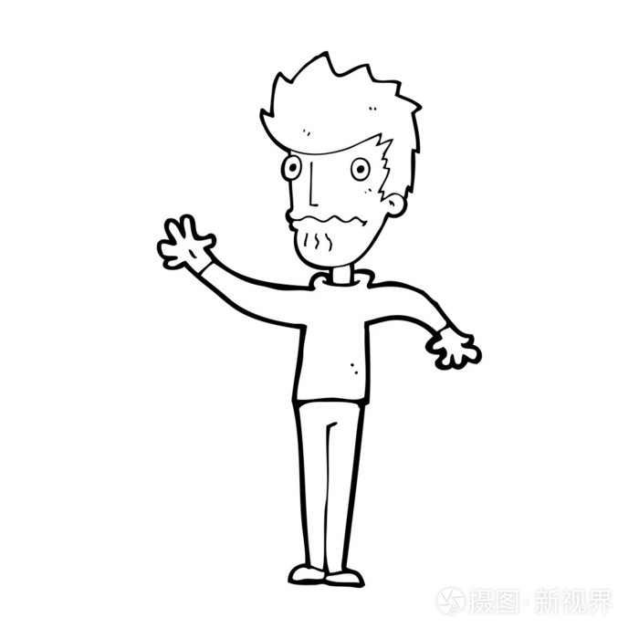 卡通焦虑的人伸出援手插画-正版商用图片1edd3k-摄图新视界