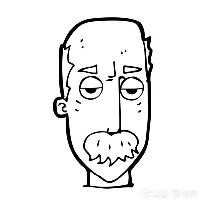 卡通无趣的老男人插画-正版商用图片1eddqc-摄图新视界