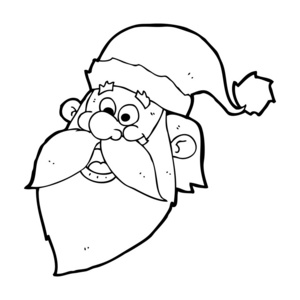 卡通欢乐的圣诞老人脸