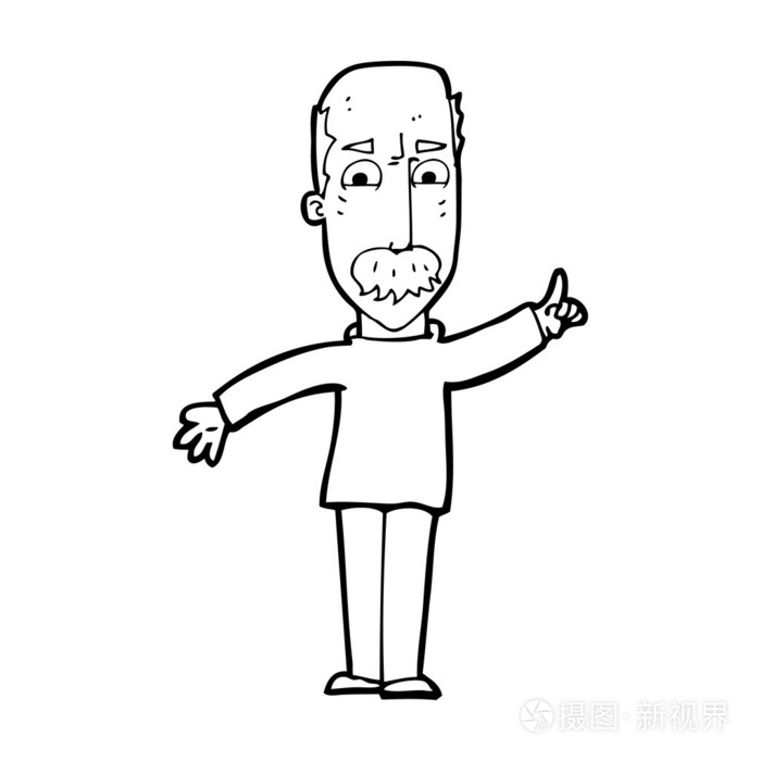 卡通漫画的人发出严厉警告