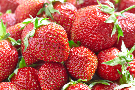 新鲜的草莓特写背景