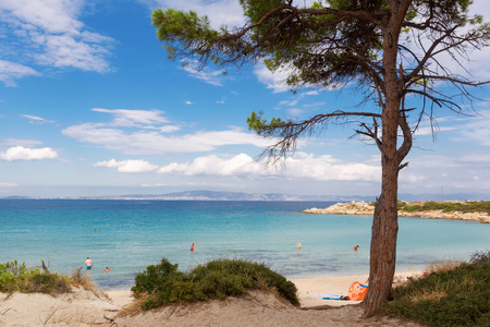 哈尔基迪基，希腊的 vourvourou 海滩