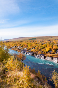 hraunfossar 瀑布冰岛