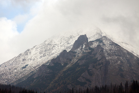 在雪地里的塔特拉山