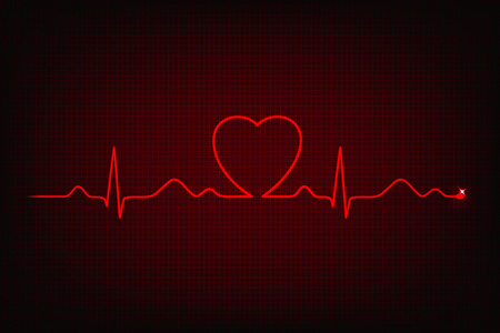 心动图线形成心的形状照片