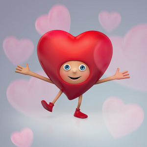 开开心跳舞的 3d 可爱有趣的开开心心的卡通人物照片