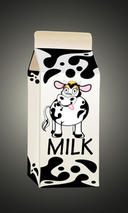 用牛的牛奶纸盒图片