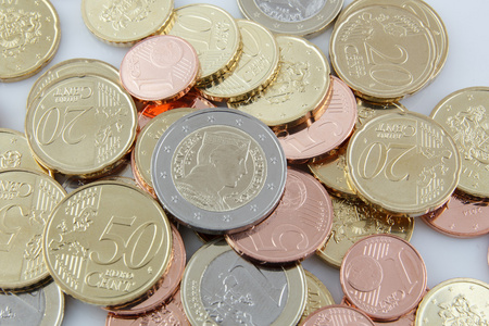 新鲜的拉脱维亚欧元硬币