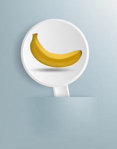 图成熟的香蕉，在白板上