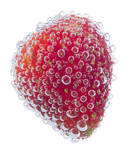 新鲜草莓的泡沫