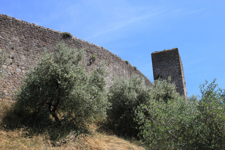 中世纪的城墙，在蒙特