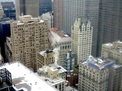 纽约城建筑与一些小雪
