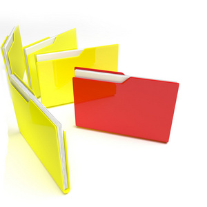 红色的那个白色背景上的黄色办公室文件夹
