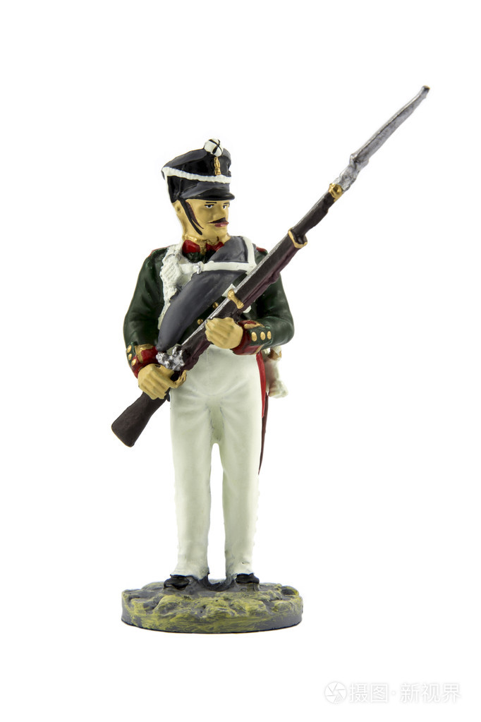 玩具士兵被隔绝在白色