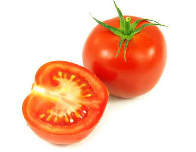 番茄在白色