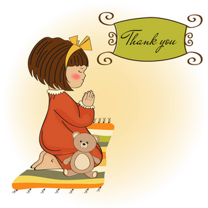 跪着祈祷的女孩图片