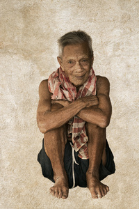 亚洲老老人坦率肖像