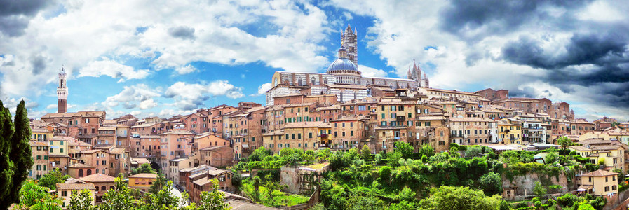 意大利锡耶纳历史性城市美丽的看法