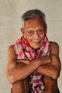 亚洲老老人坦率肖像