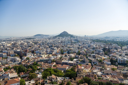 雅典。雅典卫城的城市风景