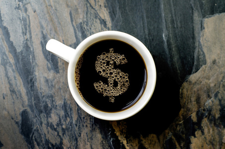 咖啡杯 一个美元符号