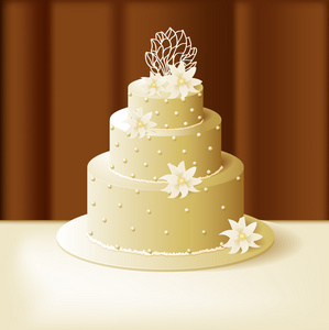 婚礼蛋糕百合与甜蜜的珍珠