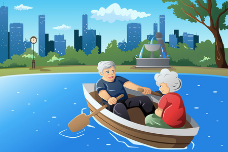 年长的夫妇享受退休生活照片