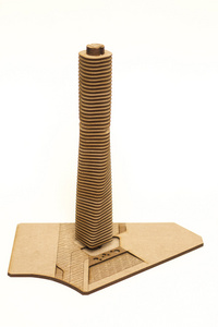 摩天大楼的建筑木制模型