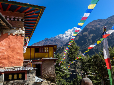 尼泊尔山 dingboch 第二大的佛教寺院