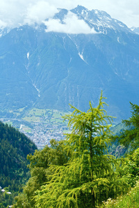 夏季山区景观阿尔卑斯山瑞士