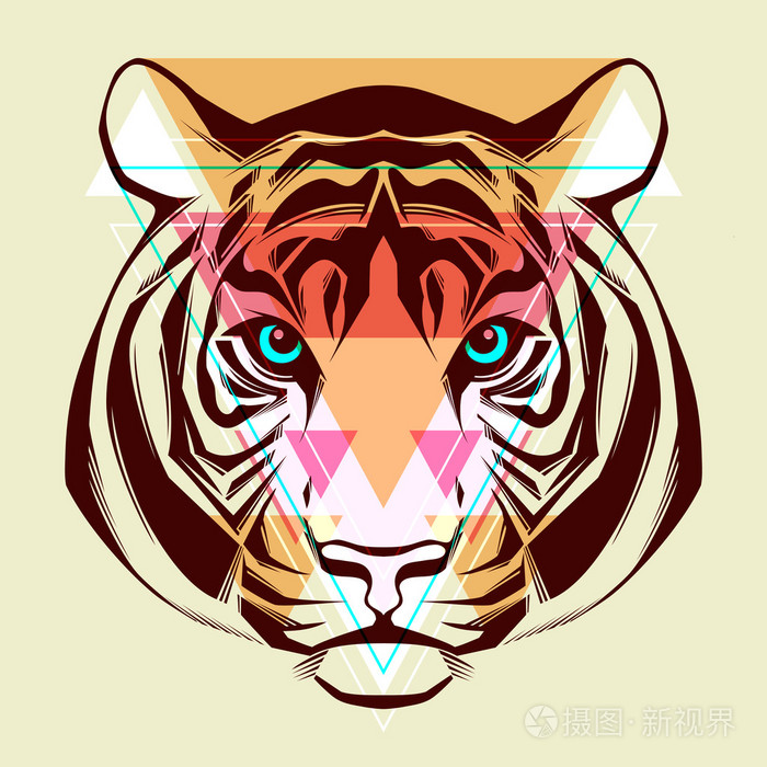 老虎.时尚插画